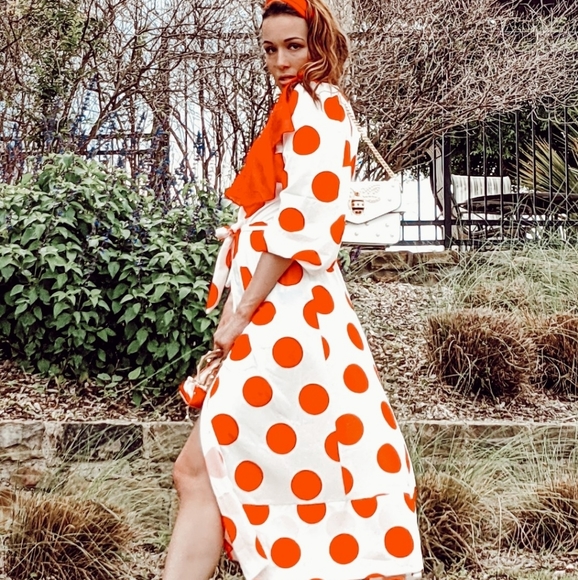 NWT Bohemian Polka Dot Maxi Split Dress S:Sm-Med - Picture 7 of 13